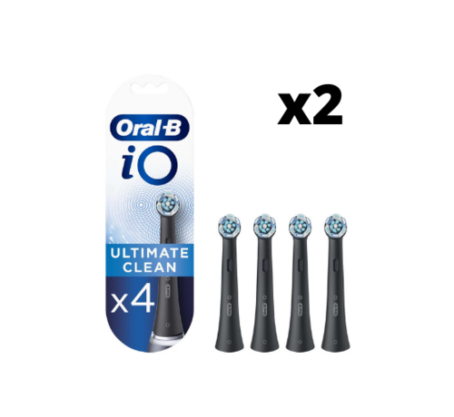 Oral-B Oral-B iO Ultimate Clean Opzetborstels Zwart - 2 x 4 stuks - Voordeelverpakking