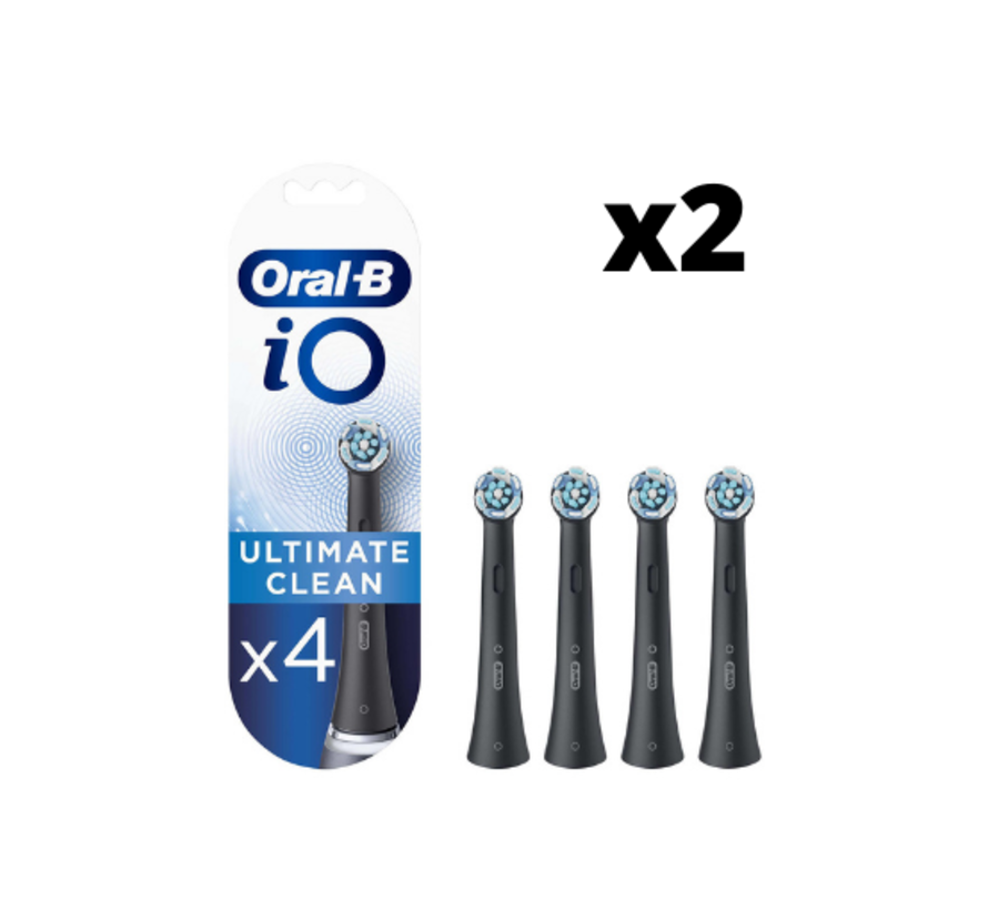 Oral-B iO Ultimate Clean Opzetborstels Zwart - 2 x 4 stuks - Voordeelverpakking