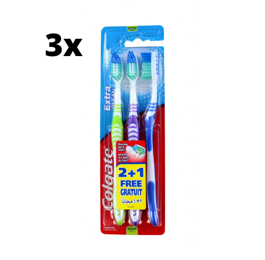 Colgate Tandenborstel Extra Clean - 3 x 3 stuks - Voordeelverpakking