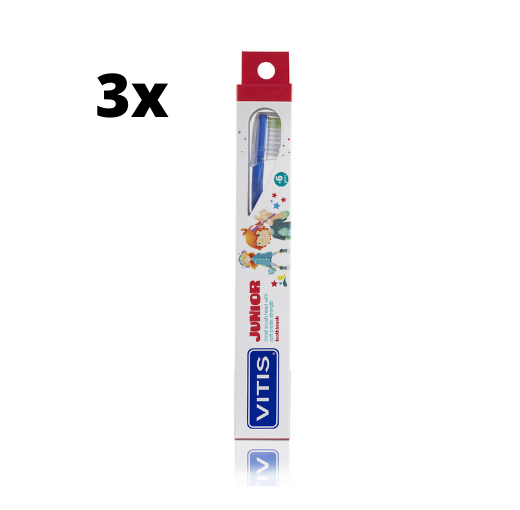 3x Vitis Tandenborstel Junior - Voordeelverpakking