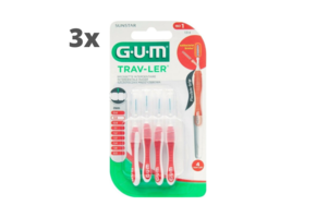 3x GUM Trav-Ler Ragers Rood 0.8mm blister à 4 stuks