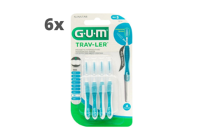 6x GUM Trav-Ler Ragers Blauw 1.6mm blister à 4 stuks