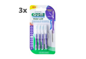 3x GUM Trav-Ler Ragers Paars 1.2mm blister à 4 stuks