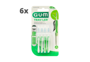 6x GUM Trav-Ler Ragers Groen 1.1mm blister à 4 stuks