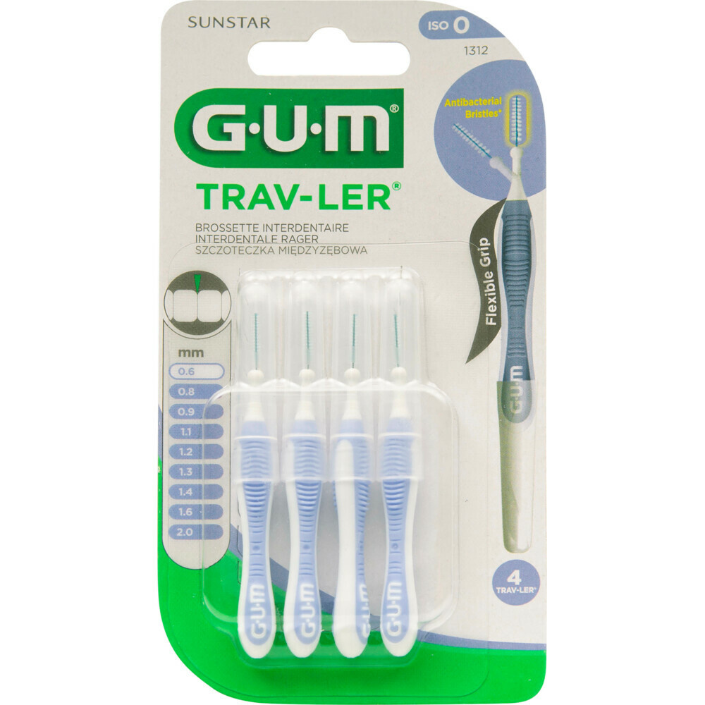 3x GUM Trav-Ler Ragers Lila 0.6mm blister à 4 stuks