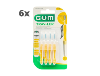 6x GUM Trav-Ler Ragers Geel 1.3mm blister à 4 stuks