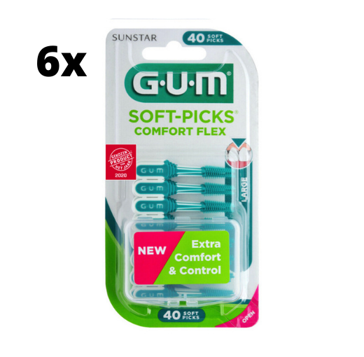 Gum Soft-Picks Comfort Flex Large - 6 x 40 Stuks - Voordeelverpakking