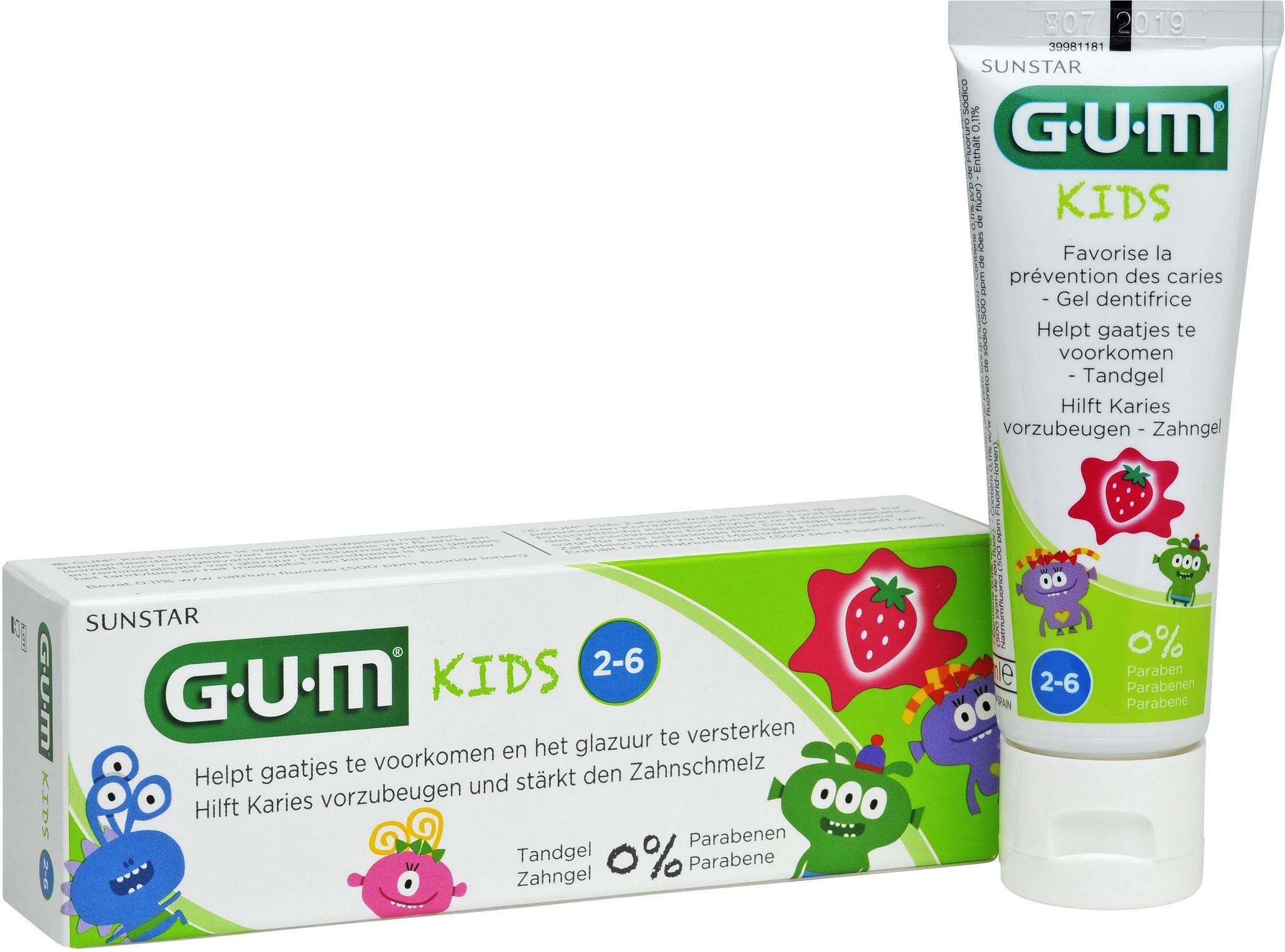 3x GUM Tandpasta Kids 50 ml
