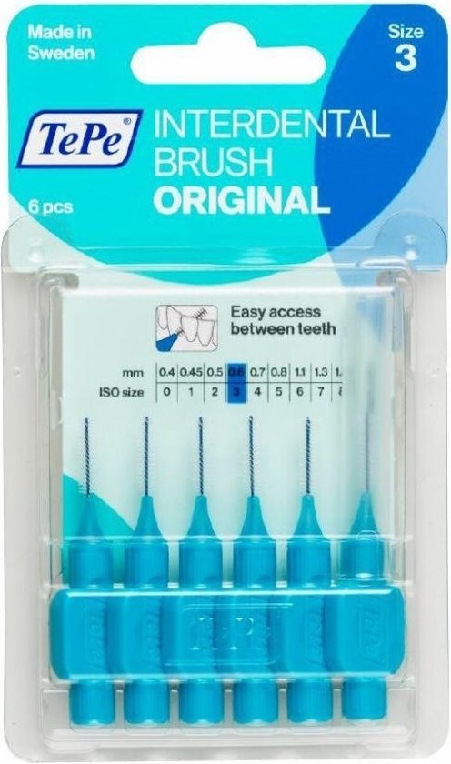 TePe Interdentale Ragers Origineel 0.6 mm Blauw - 6 stuks