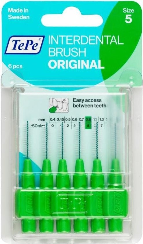 Tepe Interdentale Ragers Origineel 0.8 mm Groen - 6 stuks