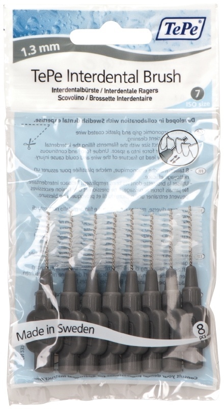 TePe Ragers 1,3 mm Grijs blister à 8 stuks