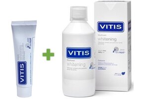 Vitis Whitening Tandpasta + Mondwater Pakket