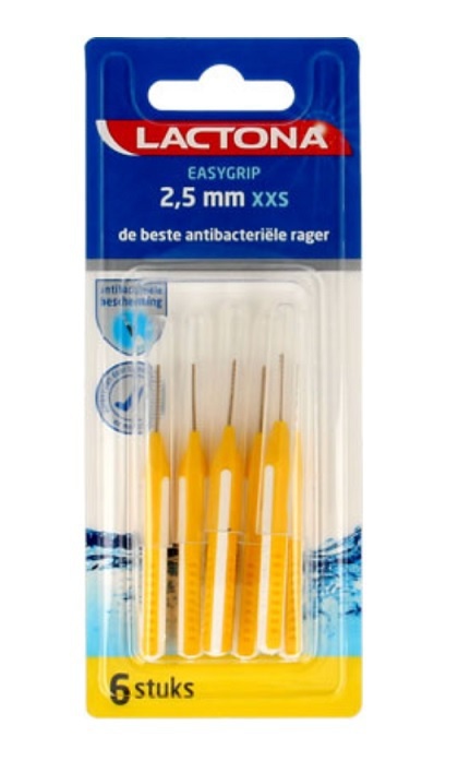 Lactona Ragers EasyGrip Recht XXS 2.5mm Geel - 6 stuks