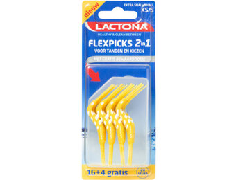 Lactona FlexPicks 2in1 XS/S Geel in blister - 20 stuks