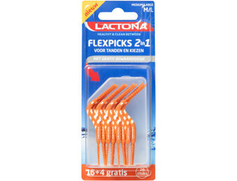 Lactona FlexPicks 2in1 M/L Oranje in blister - 20 stuks