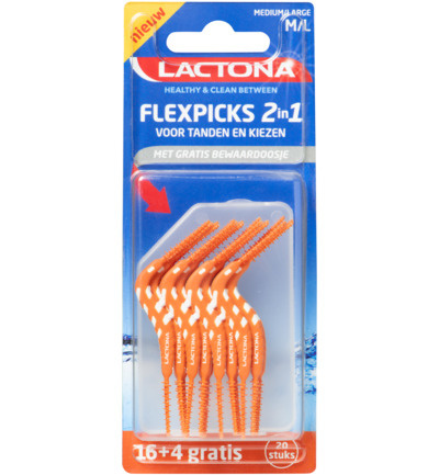 Lactona FlexPicks 2in1 M/L Oranje in blister - 20 stuks
