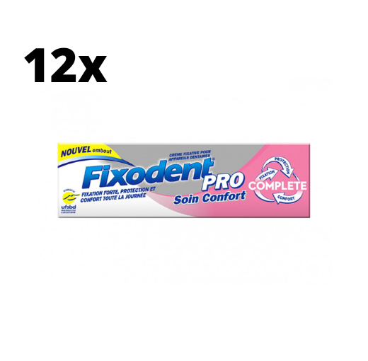 Fixodent Pro Complete Zorg & Comfort Kleefpasta - 12 x 47 gram - Voordeelverpakking