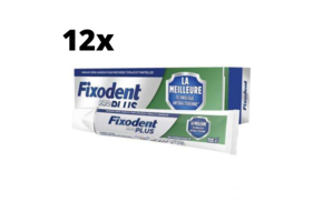 Fixodent Pro Plus Duo Bescherming Kleefpasta - 12 x 40 gram - Voordeelverpakking