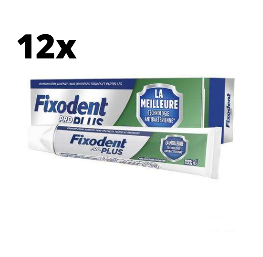 Fixodent Pro Plus Duo Bescherming Kleefpasta - 12 x 40 gram - Voordeelverpakking