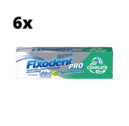 Fixodent Pro Complete Zorg & Neutraal Kleefpasta - 6 x 47 gram - Voordeelverpakking