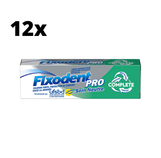 Fixodent Pro Complete Zorg & Neutraal Kleefpasta - 12 x 47 gram - Voordeelverpakking