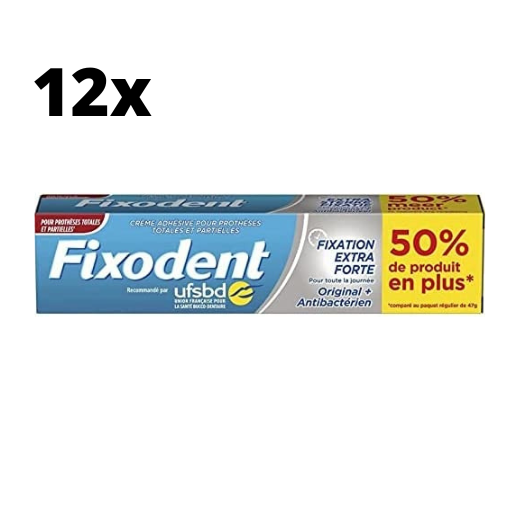 Fixodent Kleefpasta Original en Antibacterieel - 12 x 70,5 gram - Voordeelverpakking