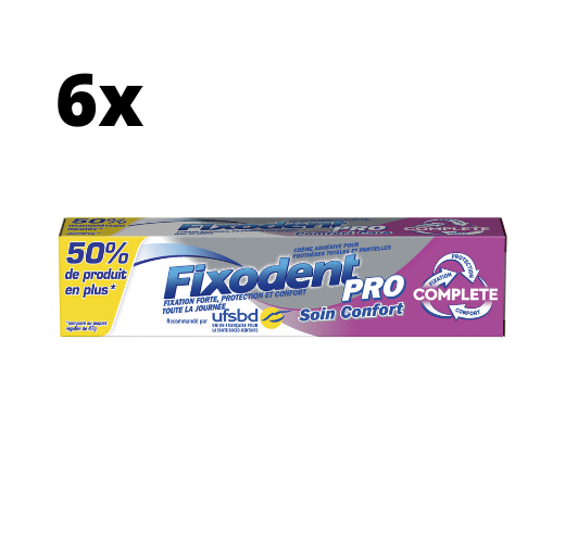 Fixodent Pro Complete Zorg & Comfort Kleefpasta - 6 x 70,5 gram - Voordeelverpakking