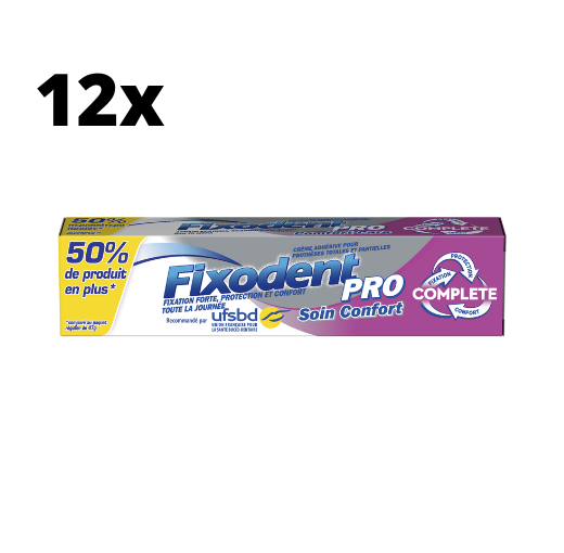 Fixodent Pro Complete Zorg & Comfort Kleefpasta - 12 x 70,5 gram - Voordeelverpakking