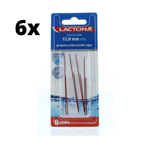 Lactona Ragers EasyClean XXL 12.0mm Donkerrood - 6 x 8 stuks - Voordeelverpakking