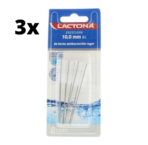 Lactona Ragers EasyClean XL 10.0mm Transparant - 3 x 8 stuks - Voordeelverpakking
