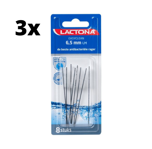 Lactona Ragers EasyClean L/M 6.5mm Zwart - 3 x 8 stuks - Voordeelverpakking