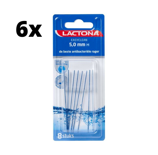 Lactona Ragers EasyClean M 5.0mm Blauw - 6 x 8 stuks - Voordeelverpakking