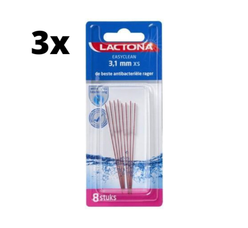 Lactona Lactona Ragers EasyClean XS 3.1mm Rood - 3 x 8 stuks - Voordeelverpakking