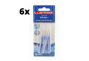 Lactona Ragers EasyGrip Recht M 5mm Lichtblauw - 6 x 6 stuks - Voordeelverpakking