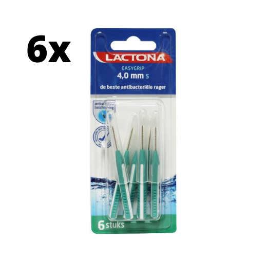 Lactona Ragers EasyGrip Recht S 4mm Groen - 6 x 6 stuks - Voordeelverpakking