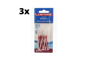 Lactona Ragers EasyGrip Recht XS 3mm Rood - 3 x 6 stuks - Voordeelverpakking