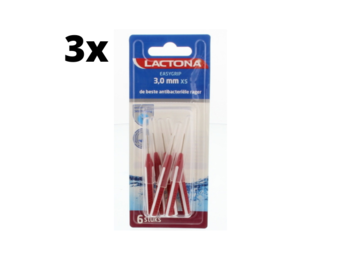Lactona Ragers EasyGrip Recht XS 3mm Rood - 3 x 6 stuks - Voordeelverpakking
