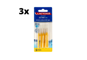 Lactona Ragers EasyGrip Recht XXS 2.5mm Geel - 3 x 6 stuks - Voordeelverpakking