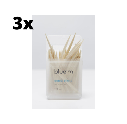 BlueM tandenstokers - 3 x 120 stuks - Voordeelverpakking