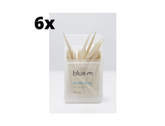 BlueM tandenstokers - 6 x 120 stuks - Voordeelverpakking