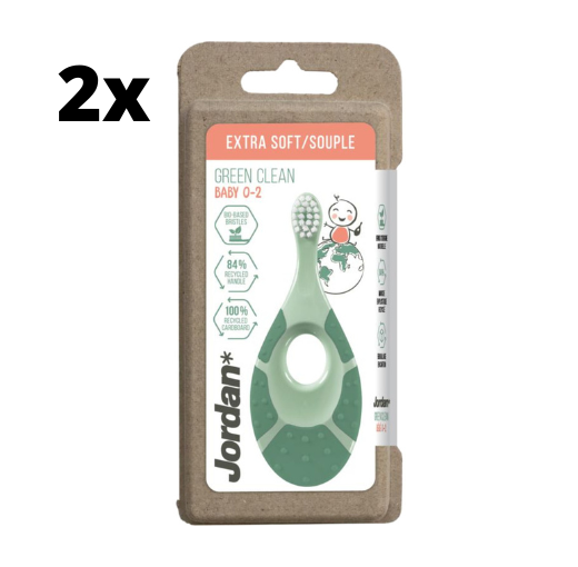 2 x Jordan Tandenborstel Green Clean Step 1 Baby (0-2 jaar)