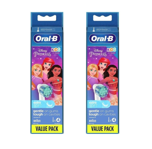Oral-B Stages Power Kids Opzetborstels Disney Princess - 2 x 4 stuks - Voordeelverpakking