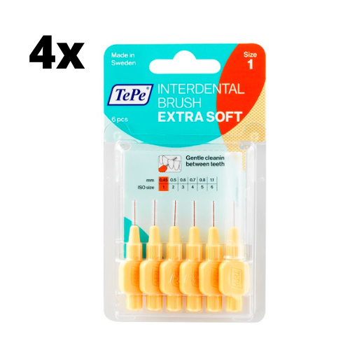 TePe Extra Soft Oranje 0,45mm - 4 x 6 stuks - Voordeelverpakking
