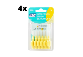 TePe Extra Soft Lichtgeel 0,7mm - 4 x 6 stuks - Voordeelverpakking