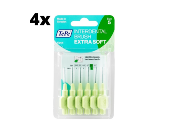 TePe Extra Soft Lichtgroen 0,8mm - 4 x 6 stuks - Voordeelverpakking