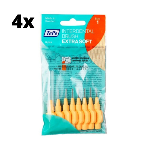 TePe Extra Soft Oranje 0,45mm - 4 x 8 stuks - Voordeelverpakking