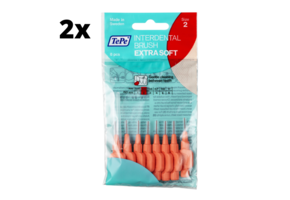 TePe Extra Soft Lichtrood 0,5mm - 2 x 8 stuks - Voordeelverpakking