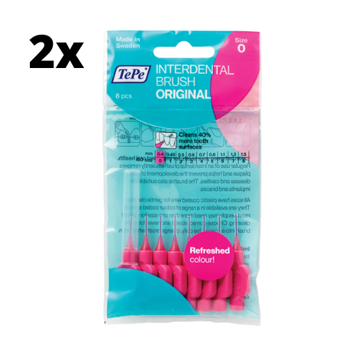 TePe Ragers Roze 0,4mm - 2 x 8 stuks - Voordeelverpakking