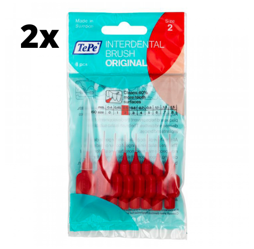 TePe Ragers Rood 0,5mm - 2 x 8 stuks - Voordeelverpakking