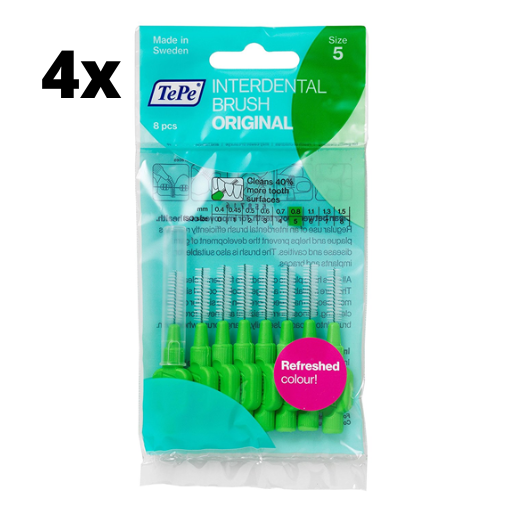 TePe Ragers Groen 0,8mm - 4 x 8 stuks - Voordeelverpakking